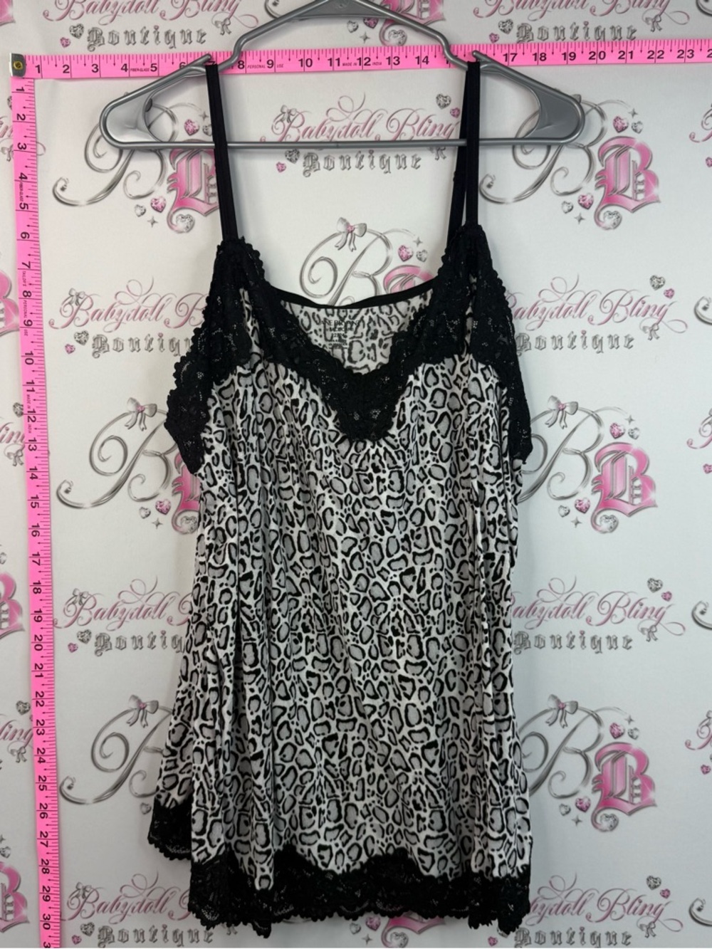 Lane Bryant Black & White Leopard Lace-Trim Tank Top stretchy Lacie floral